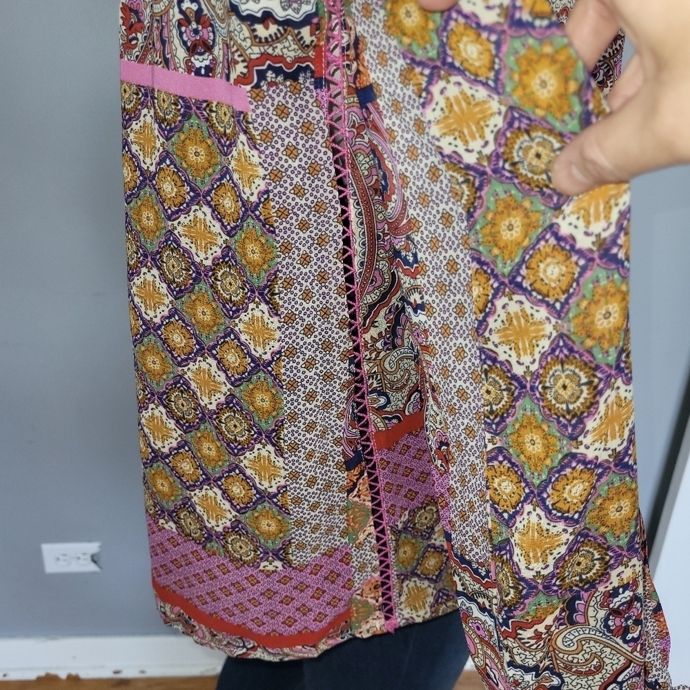 Molly Bracken Hippie Printed Sheer Blouse, VGUC, Size S - Picture 5 of 9